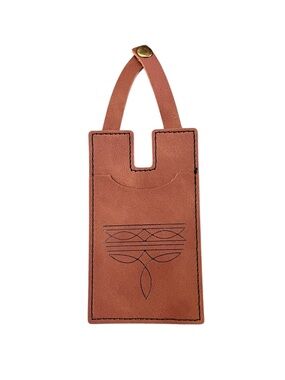 New Brown Cowboy Boot Card Holder Snap-On Hands-Free ID Wallet Concert Essential